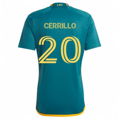 Kandiny Kinderen Edwin Cerrillo #20 Groen Geel Uitshirt Uittenue 2024/25 T-Shirt