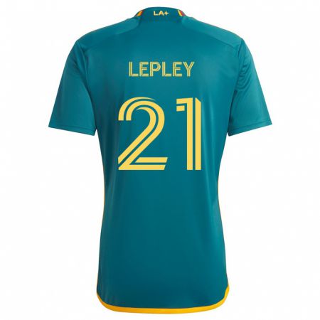 Kandiny Bambino Maglia Tucker Lepley #21 Verde Giallo Kit Gara Away 2024/25 Maglietta