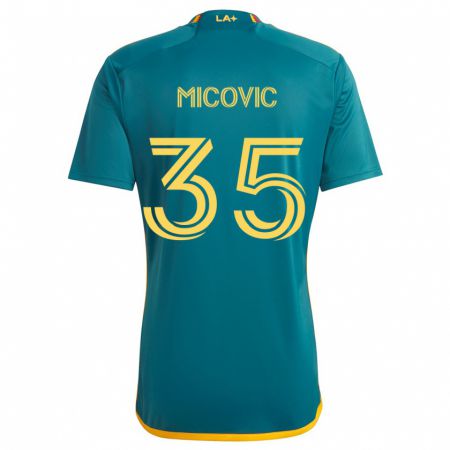 Kandiny Niño Camiseta Novak Micovic #35 Verde Amarillo 2ª Equipación 2024/25 La Camisa