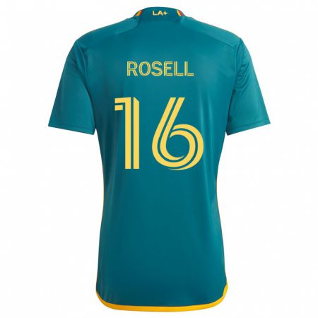 Kandiny Niño Camiseta Uri Rosell #16 Verde Amarillo 2ª Equipación 2024/25 La Camisa