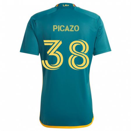 Kandiny Niño Camiseta Axel Picazo #38 Verde Amarillo 2ª Equipación 2024/25 La Camisa México