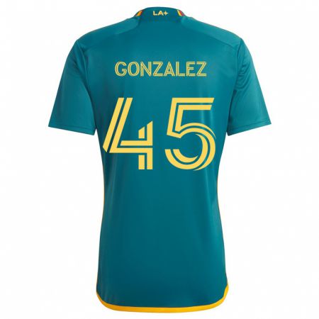 Kandiny Kinderen Adrián González #45 Groen Geel Uitshirt Uittenue 2024/25 T-Shirt