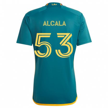 Kandiny Bambino Maglia Álex Alcalá #53 Verde Giallo Kit Gara Away 2024/25 Maglietta