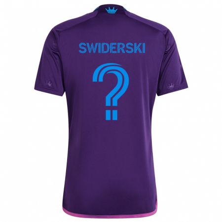 Kandiny Bambino Maglia Karol Świderski #0 Viola Blu Kit Gara Away 2024/25 Maglietta