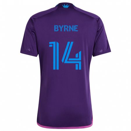 Kandiny Kinderen Nathan Byrne #14 Paarsblauw Uitshirt Uittenue 2024/25 T-Shirt