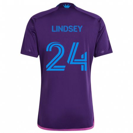 Kandiny Kinder Jaylin Lindsey #24 Lila-Blau Auswärtstrikot Trikot 2024/25 T-Shirt Österreich