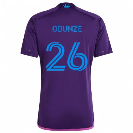 Kandiny Niño Camiseta Chituru Odunze #26 Azul Morado 2ª Equipación 2024/25 La Camisa