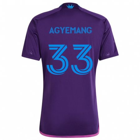 Kandiny Bambino Maglia Patrick Agyemang #33 Viola Blu Kit Gara Away 2024/25 Maglietta