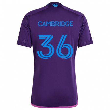 Kandiny Bambino Maglia Brandon Cambridge #36 Viola Blu Kit Gara Away 2024/25 Maglietta