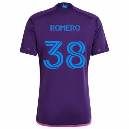 Kandiny Bambino Maglia Brian Romero #38 Viola Blu Kit Gara Away 2024/25 Maglietta