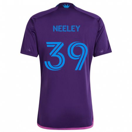 Kandiny Bambino Maglia Jack Neeley #39 Viola Blu Kit Gara Away 2024/25 Maglietta