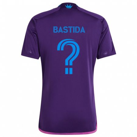 Kandiny Bambino Maglia Juan Martinez-Bastida #0 Viola Blu Kit Gara Away 2024/25 Maglietta