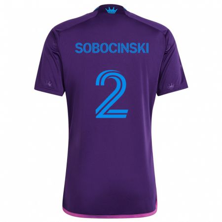 Kandiny Kinder Jan Sobocinski #2 Lila-Blau Auswärtstrikot Trikot 2024/25 T-Shirt Österreich