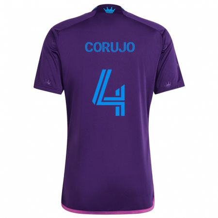 Kandiny Niño Camiseta Guzmán Corujo #4 Azul Morado 2ª Equipación 2024/25 La Camisa