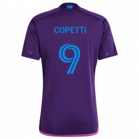 Kandiny Kinderen Enzo Copetti #9 Paarsblauw Uitshirt Uittenue 2024/25 T-Shirt België