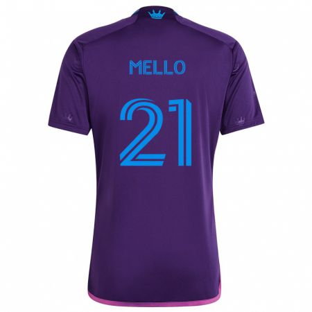 Kandiny Bambino Maglia Vinicius Mello #21 Viola Blu Kit Gara Away 2024/25 Maglietta