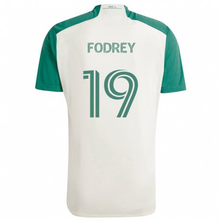 Kandiny Kinderen Cj Fodrey #19 Bruine Kleuren Groen Uitshirt Uittenue 2024/25 T-Shirt