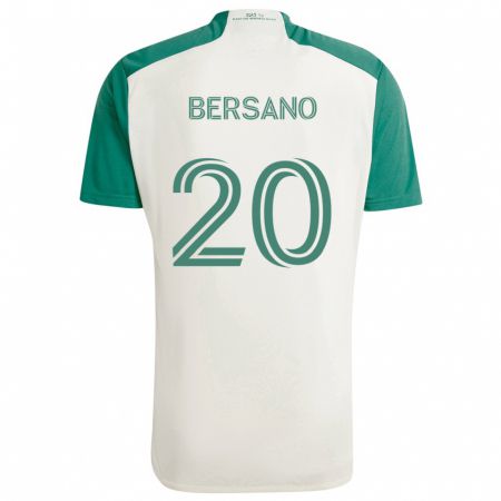 Kandiny Bambino Maglia Matt Bersano #20 Colori Marrone Chiaro Verde Kit Gara Away 2024/25 Maglietta