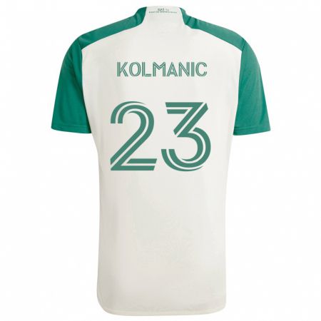 Kandiny Kinderen Zan Kolmanic #23 Bruine Kleuren Groen Uitshirt Uittenue 2024/25 T-Shirt