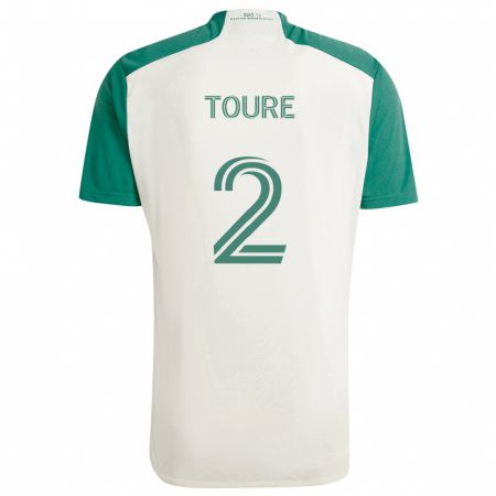 Kandiny Bambino Maglia Cheick Touré #2 Colori Marrone Chiaro Verde Kit Gara Away 2024/25 Maglietta