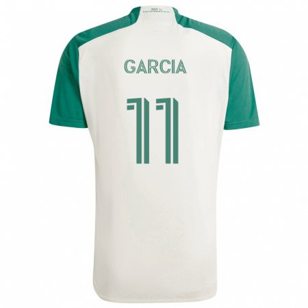 Kandiny Bambino Maglia Christopher Garcia #11 Colori Marrone Chiaro Verde Kit Gara Away 2024/25 Maglietta