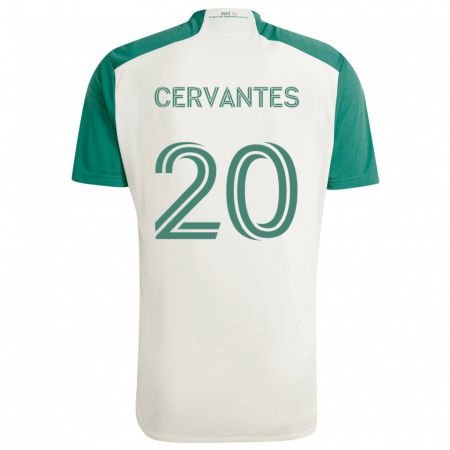 Kandiny Kinderen Aaron Cervantes #20 Bruine Kleuren Groen Uitshirt Uittenue 2024/25 T-Shirt