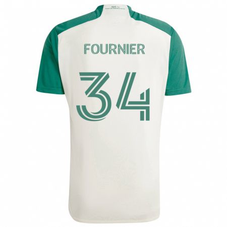 Kandiny Bambino Maglia Drake Fournier #34 Colori Marrone Chiaro Verde Kit Gara Away 2024/25 Maglietta