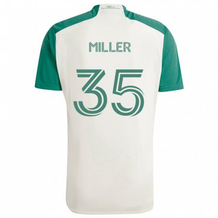 Kandiny Bambino Maglia Mason Miller #35 Colori Marrone Chiaro Verde Kit Gara Away 2024/25 Maglietta