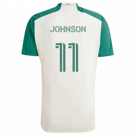 Kandiny Kinderen Emmanuel Johnson #11 Bruine Kleuren Groen Uitshirt Uittenue 2024/25 T-Shirt