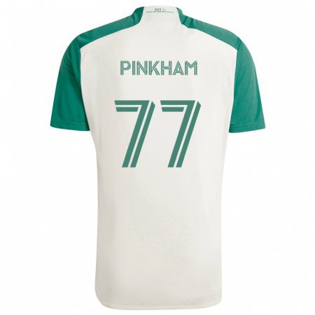 Kandiny Bambino Maglia Chris Pinkham #77 Colori Marrone Chiaro Verde Kit Gara Away 2024/25 Maglietta