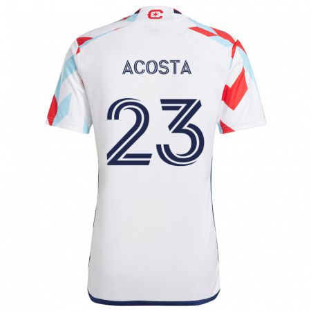 Kandiny Bambino Maglia Kellyn Acosta #23 Bianco Rosso Blu Kit Gara Away 2024/25 Maglietta