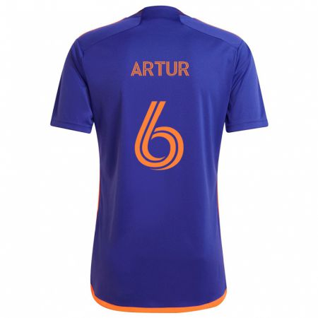 Kandiny Bambino Maglia Artur #6 Viola Arancione Kit Gara Away 2024/25 Maglietta