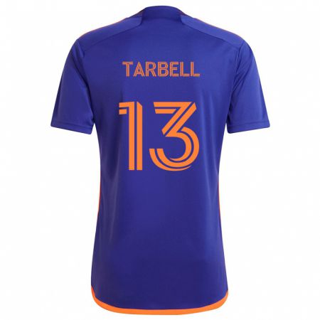 Kandiny Bambino Maglia Andrew Tarbell #13 Viola Arancione Kit Gara Away 2024/25 Maglietta