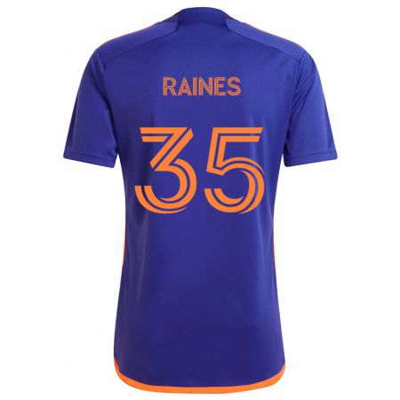 Kandiny Niño Camiseta Brooklyn Raines #35 Púrpura Naranja 2ª Equipación 2024/25 La Camisa