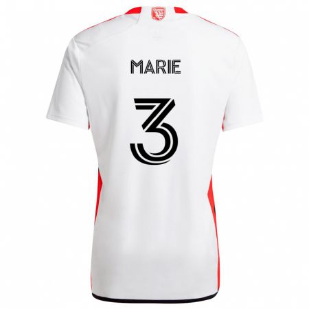 Kandiny Bambino Maglia Paul Marie #3 Bianco Rosso Kit Gara Away 2024/25 Maglietta