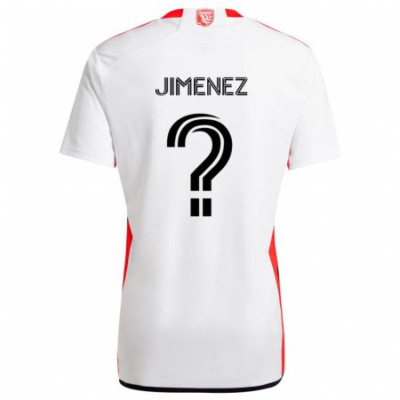 Kandiny Bambino Maglia Kevin Jimenez #0 Bianco Rosso Kit Gara Away 2024/25 Maglietta