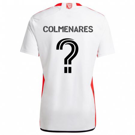 Kandiny Bambino Maglia Mateo Colmenares #0 Bianco Rosso Kit Gara Away 2024/25 Maglietta