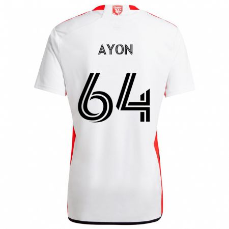 Kandiny Bambino Maglia Jerry Ayon #64 Bianco Rosso Kit Gara Away 2024/25 Maglietta