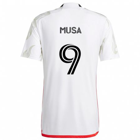 Kandiny Bambino Maglia Petar Musa #9 Bianco Rosso Nero Kit Gara Away 2024/25 Maglietta