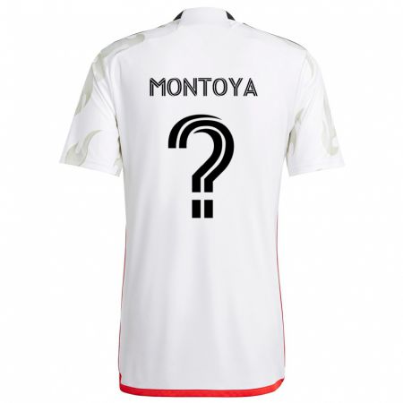 Kandiny Niño Camiseta Nicolás Montoya #0 Blanco Rojo Negro 2ª Equipación 2024/25 La Camisa