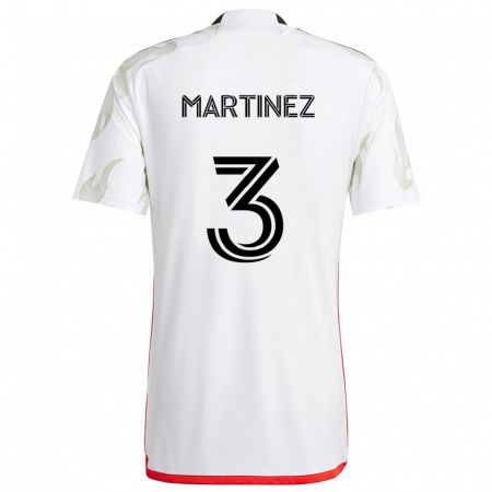 Kandiny Bambino Maglia José Antonio Martínez #3 Bianco Rosso Nero Kit Gara Away 2024/25 Maglietta