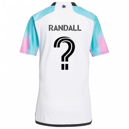 Kandiny Bambino Maglia Alisa Randall #0 Bianco Blu Nero Kit Gara Away 2024/25 Maglietta