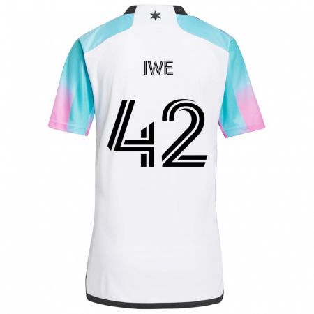 Kandiny Kinder Emmanuel Iwe #42 Weiß Blau Schwarz Auswärtstrikot Trikot 2024/25 T-Shirt Österreich