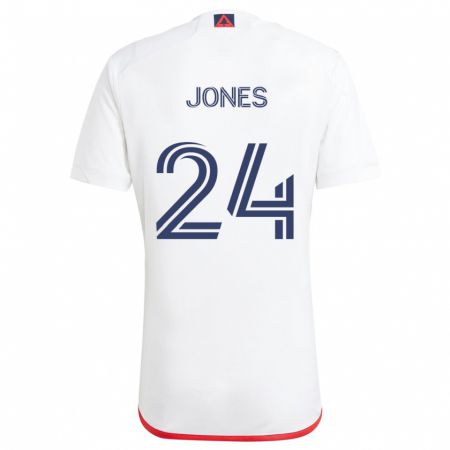 Kandiny Kinderen Dejuan Jones #24 Wit Rood Uitshirt Uittenue 2024/25 T-Shirt