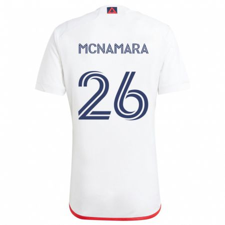 Kandiny Bambino Maglia Tommy Mcnamara #26 Bianco Rosso Kit Gara Away 2024/25 Maglietta