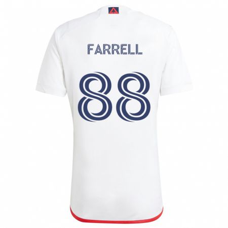 Kandiny Bambino Maglia Andrew Farrell #88 Bianco Rosso Kit Gara Away 2024/25 Maglietta