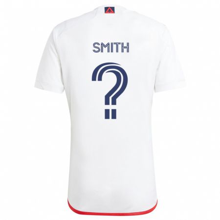 Kandiny Niño Camiseta Braedon Smith #0 Blanco Rojo 2ª Equipación 2024/25 La Camisa