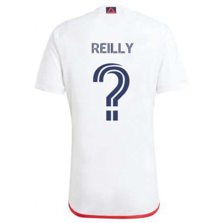 Kandiny Bambino Maglia Aidan Reilly #0 Bianco Rosso Kit Gara Away 2024/25 Maglietta