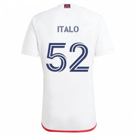 Kandiny Bambino Maglia Ítalo #52 Bianco Rosso Kit Gara Away 2024/25 Maglietta