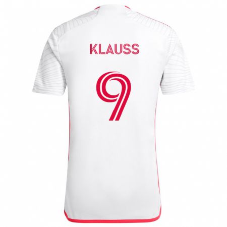 Kandiny Niño Camiseta João Klauss #9 Blanco Rojo 2ª Equipación 2024/25 La Camisa México